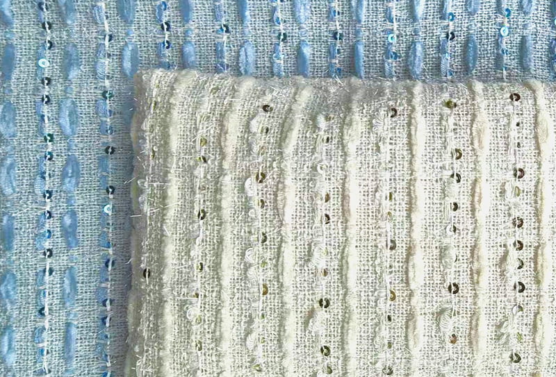 425 mg 148 cm Tessuto tweed resistente alle pieghe e all'usura tessuto intrecciato/tessuto ispirato a Chanel 897331