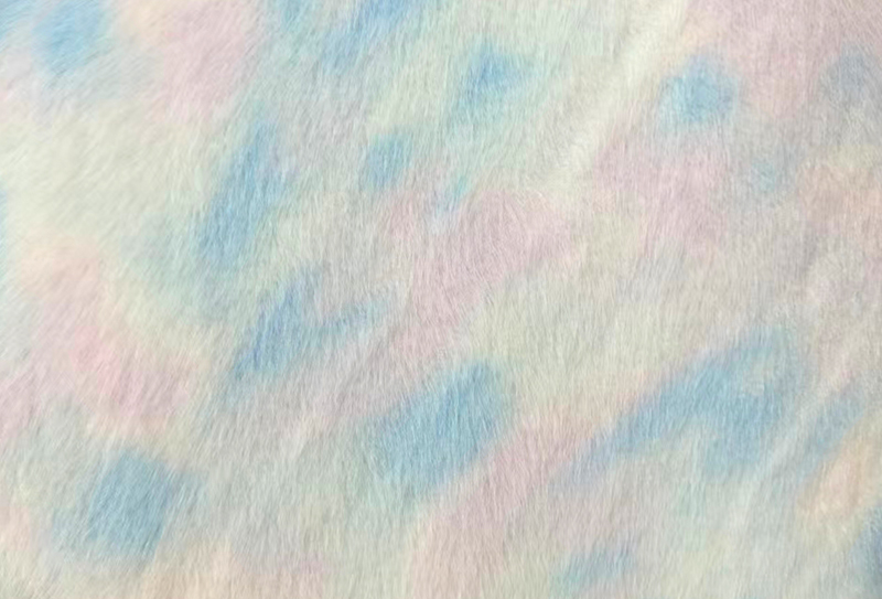 Tessuto in finto visone color arcobaleno con stampa visone europeo da 500 g/m² Tessuto in finto visone color arcobaleno con stampa visone europeo da 500 g/m²